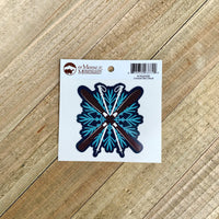 Crossed Skis Snowflake Sticker