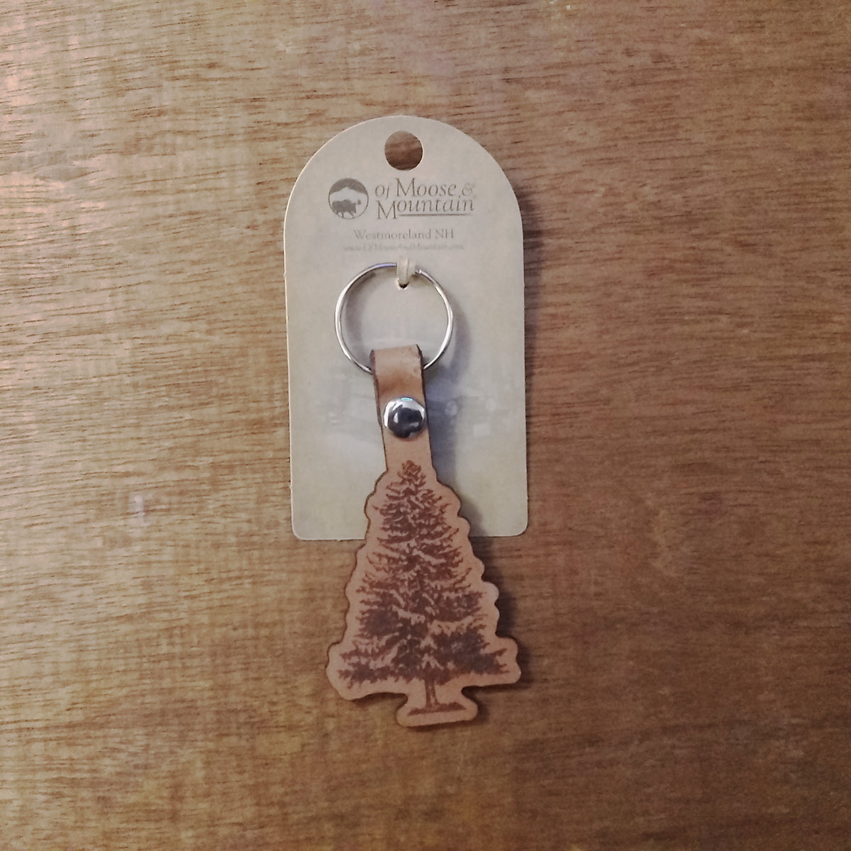 Pine Tree Leather Key Chain