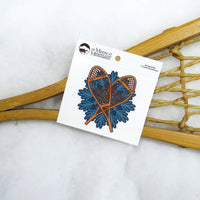 Crossed Snowshoes Snowflake Sticker