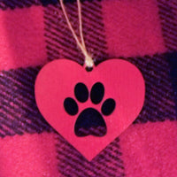 Paw in a Heart  Ornament