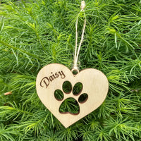 Paw in a Heart  Ornament