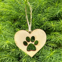 Paw in a Heart  Ornament