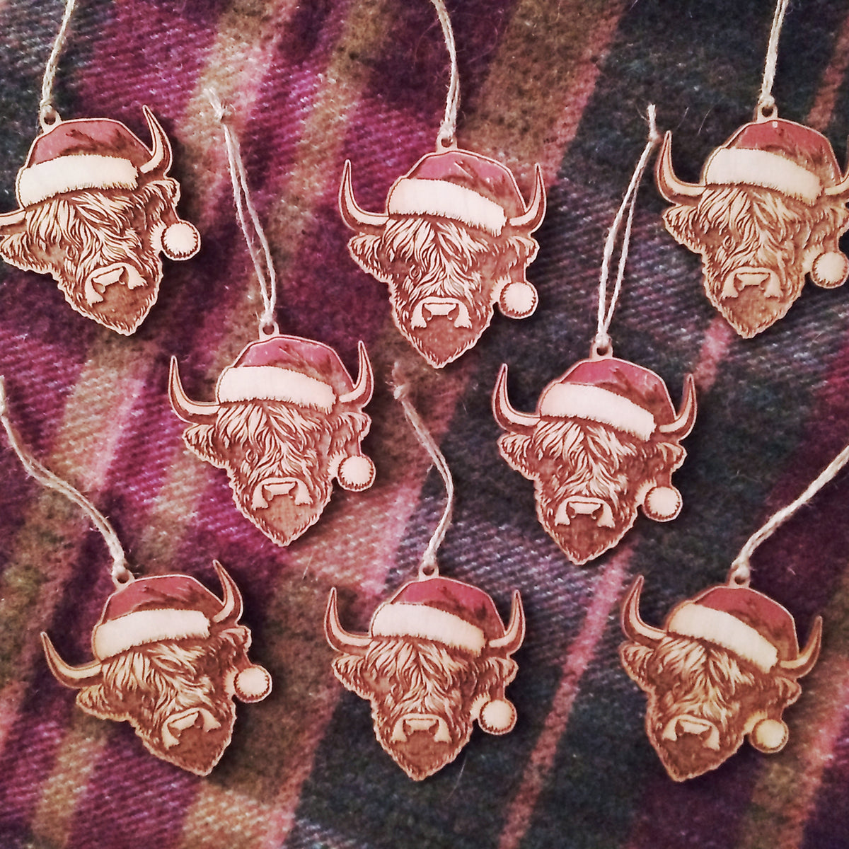 Highland Cow Christmas Ornament