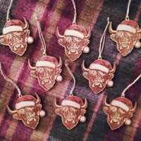Highland Cow Christmas Ornament