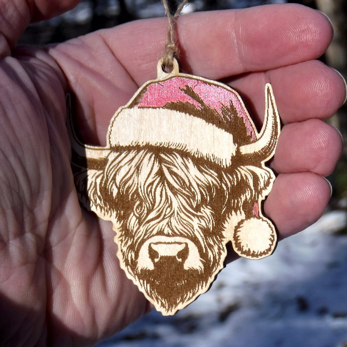 Highland Cow Christmas Ornament