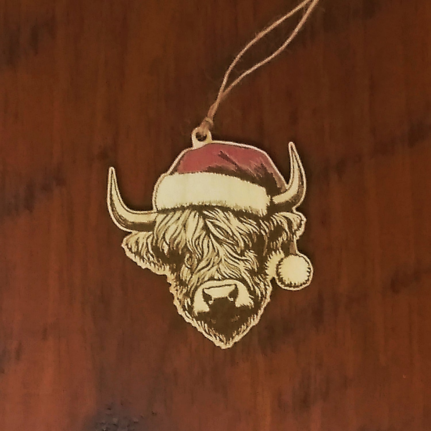 Highland Cow Christmas Ornament
