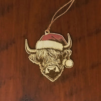 Highland Cow Christmas Ornament