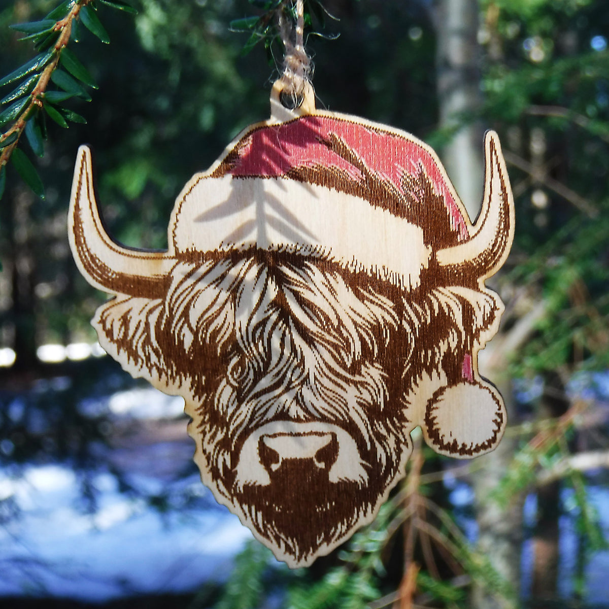 Highland Cow Christmas Ornament