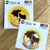 Peace, Love & Moose Sticker