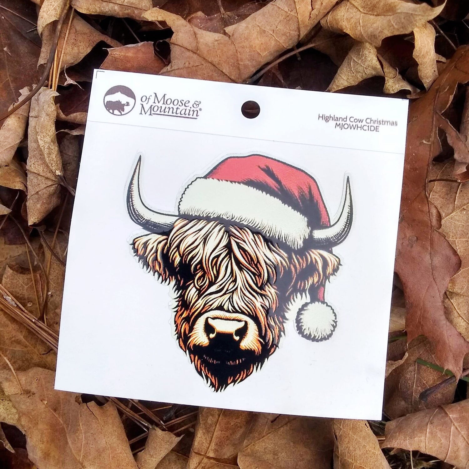 Highland Cow Christmas Sticker