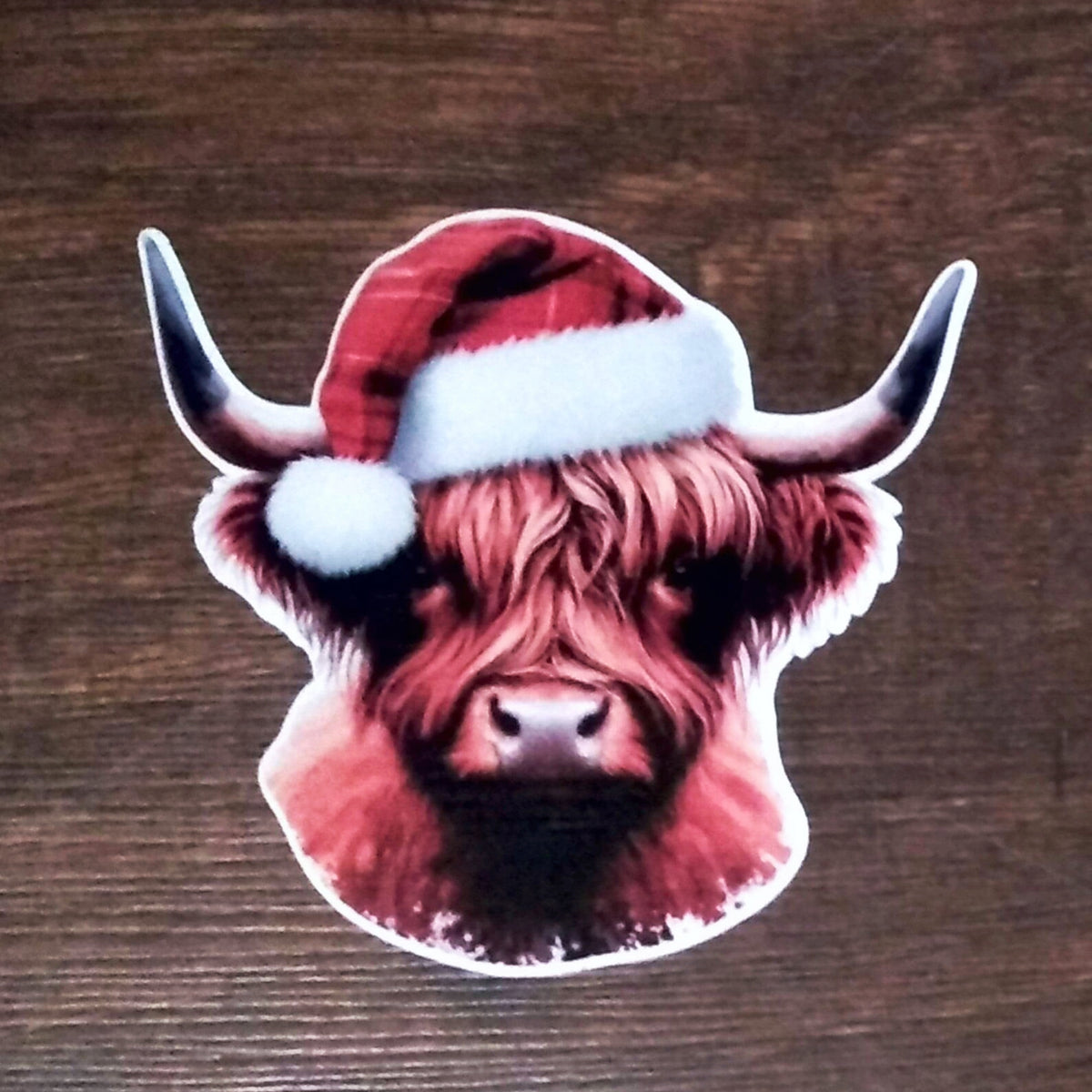 Highland Cow Christmas Sticker