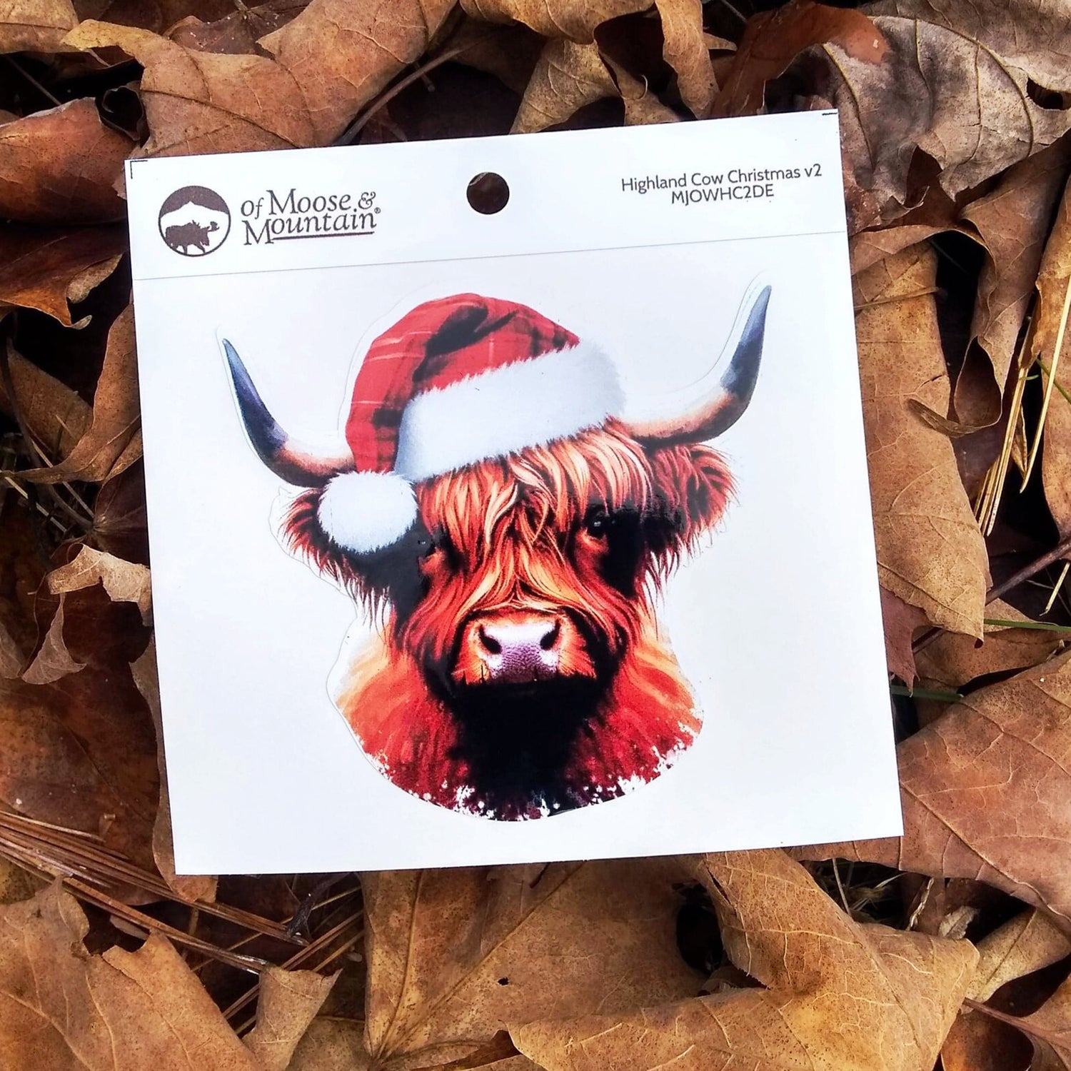 Highland Cow Christmas Sticker