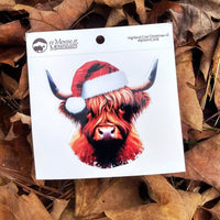 Highland Cow Christmas Sticker
