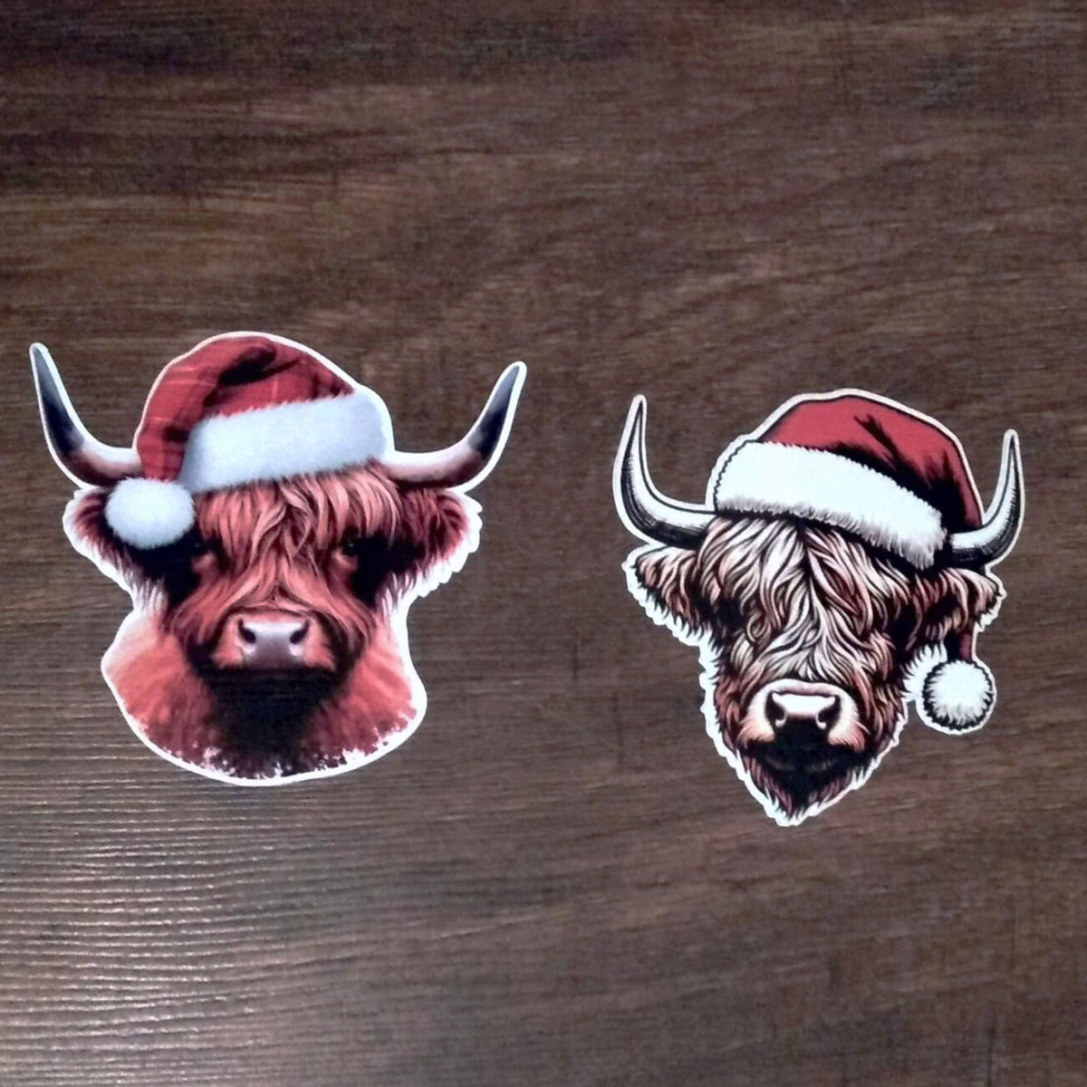 Highland Cow Christmas Sticker
