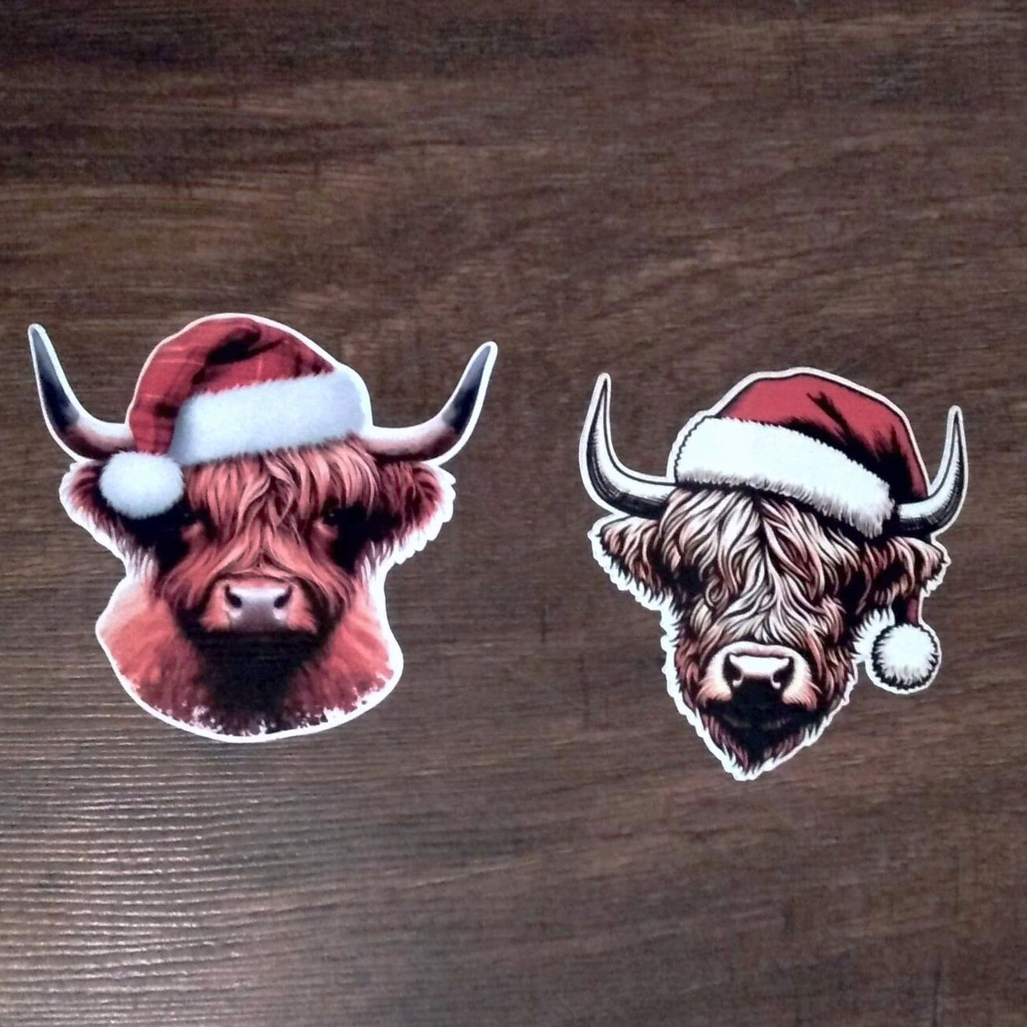 Highland Cow Christmas Sticker