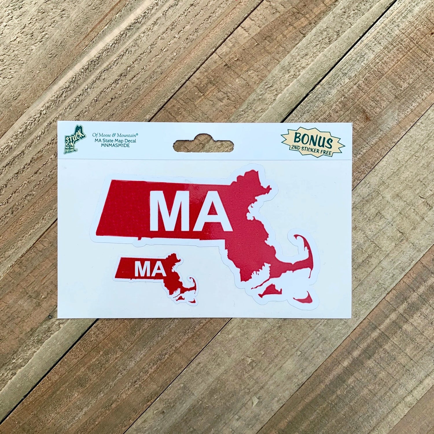 Massachusetts MA Outline with Bonus Mini Sticker