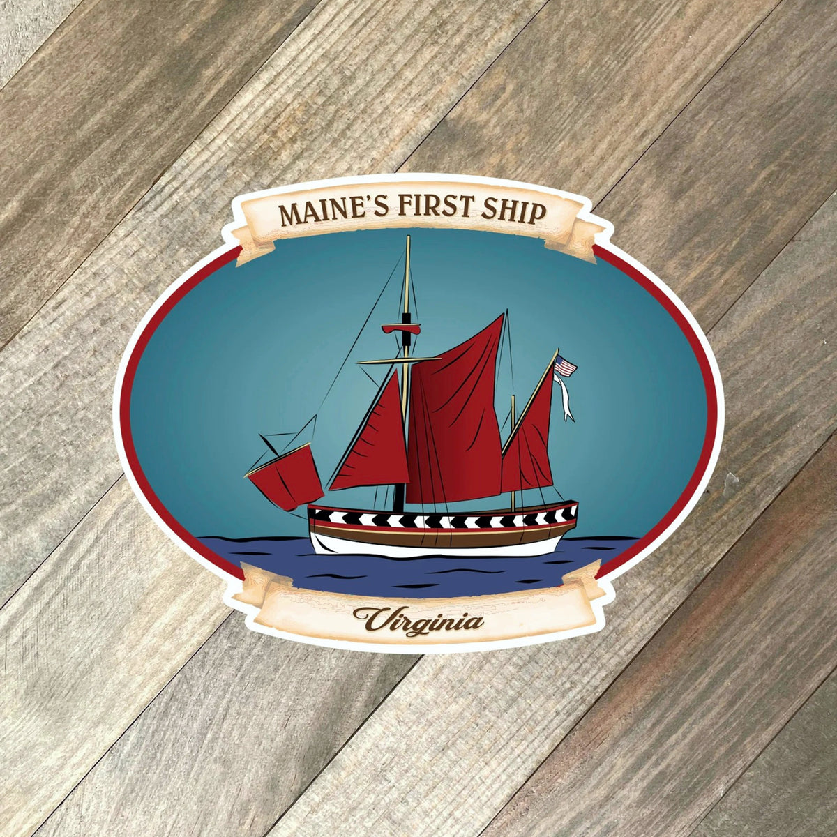 Maine's First Ship Virginia Sticker