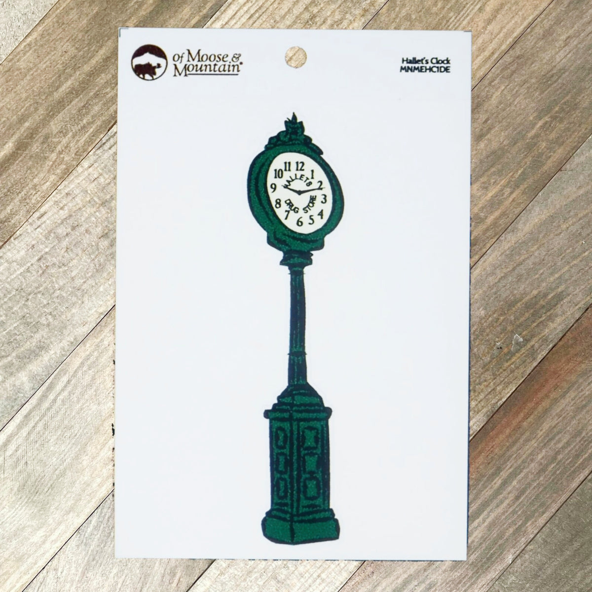 Hallet's Clock Sticker