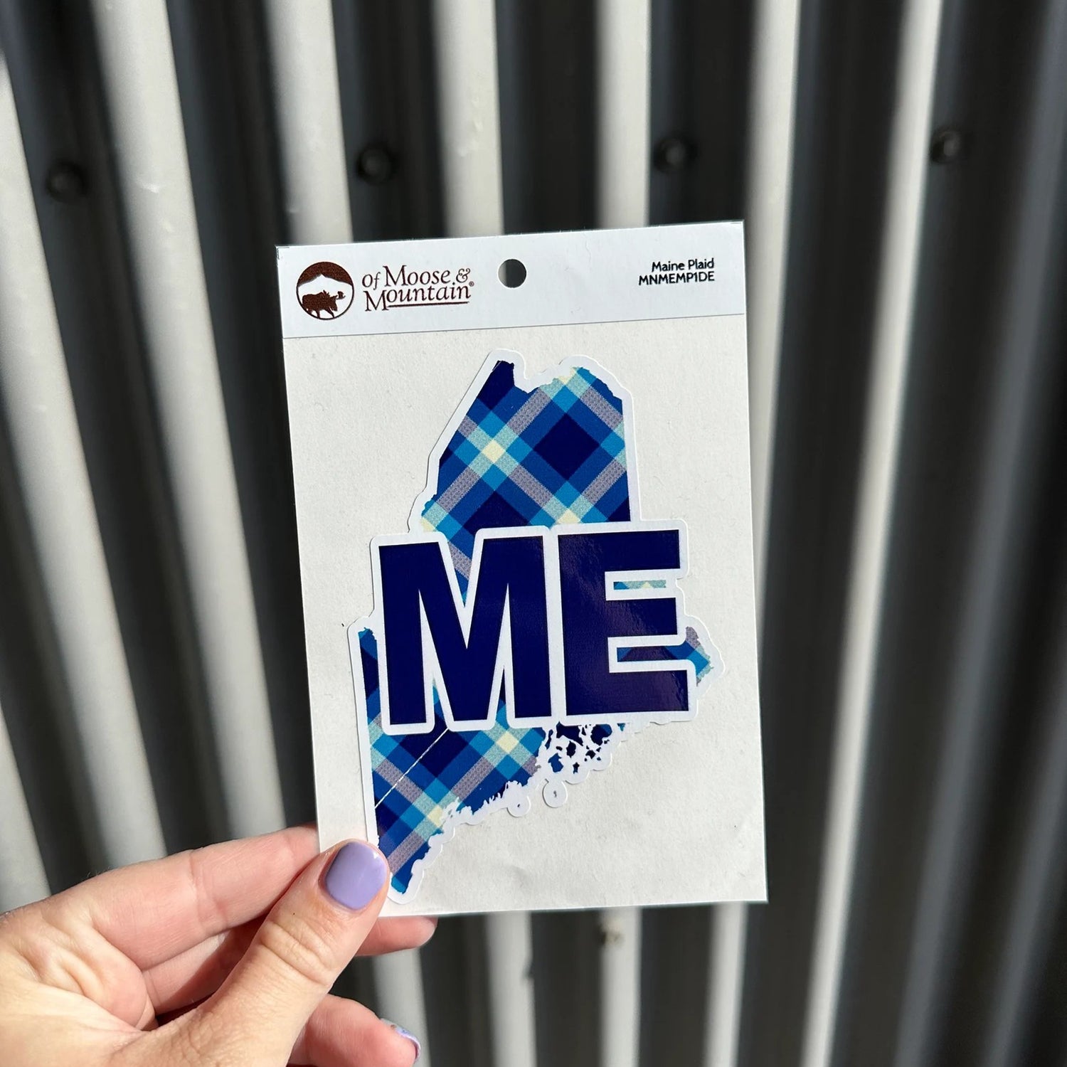 Maine ME Blue Plaid Sticker