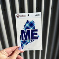 Maine ME Blue Plaid Sticker