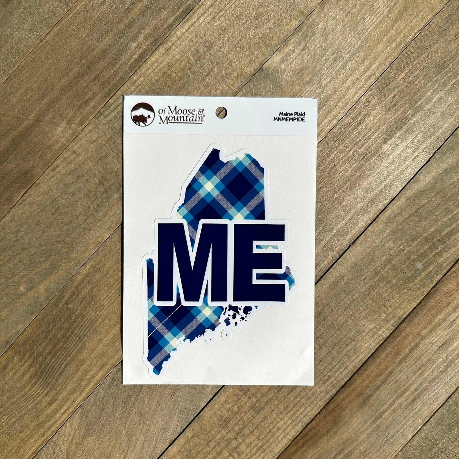 Maine ME Blue Plaid Sticker