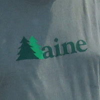 Logo with a green tree and 'Maine' text on a green background
