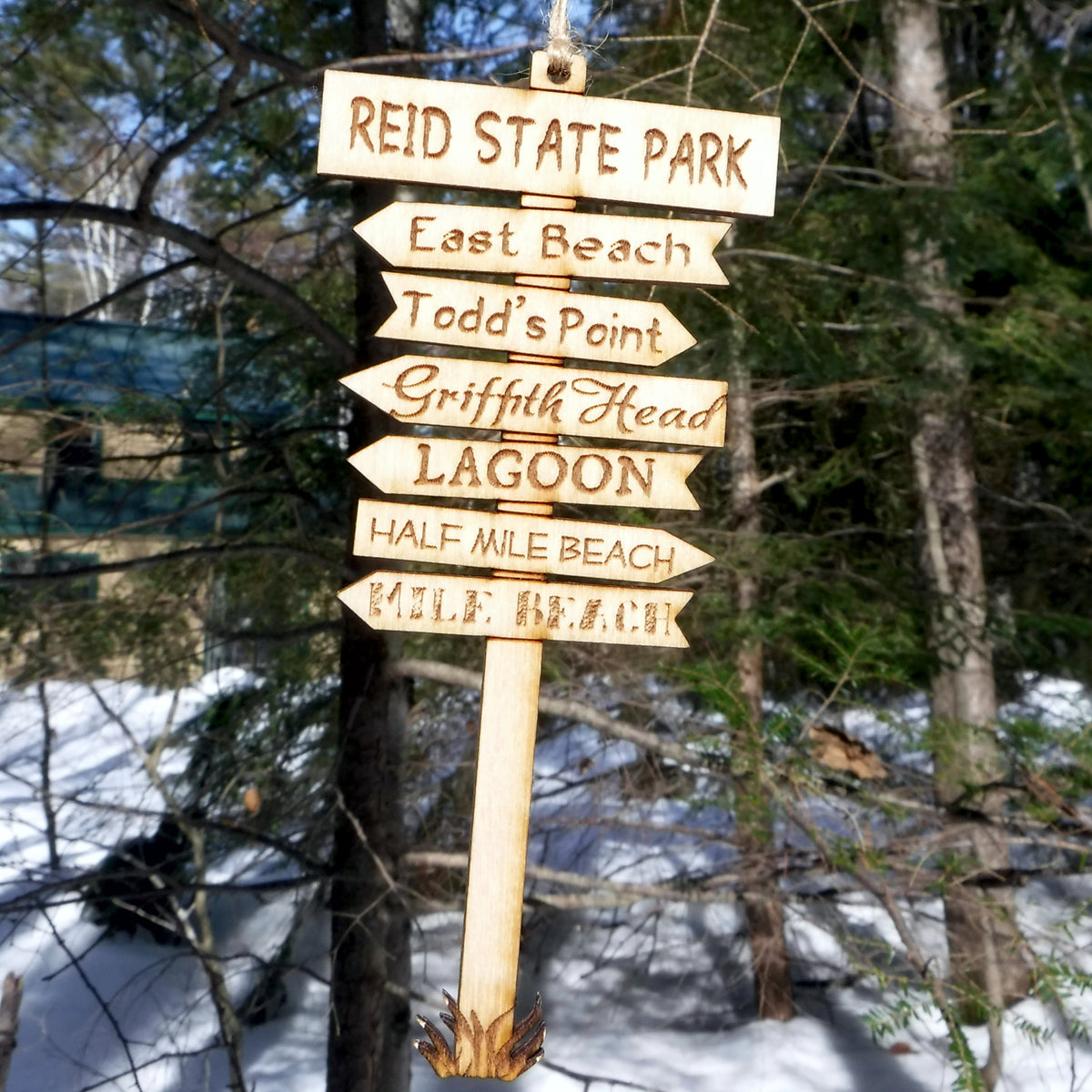 Reid State Park Signpost Ornament