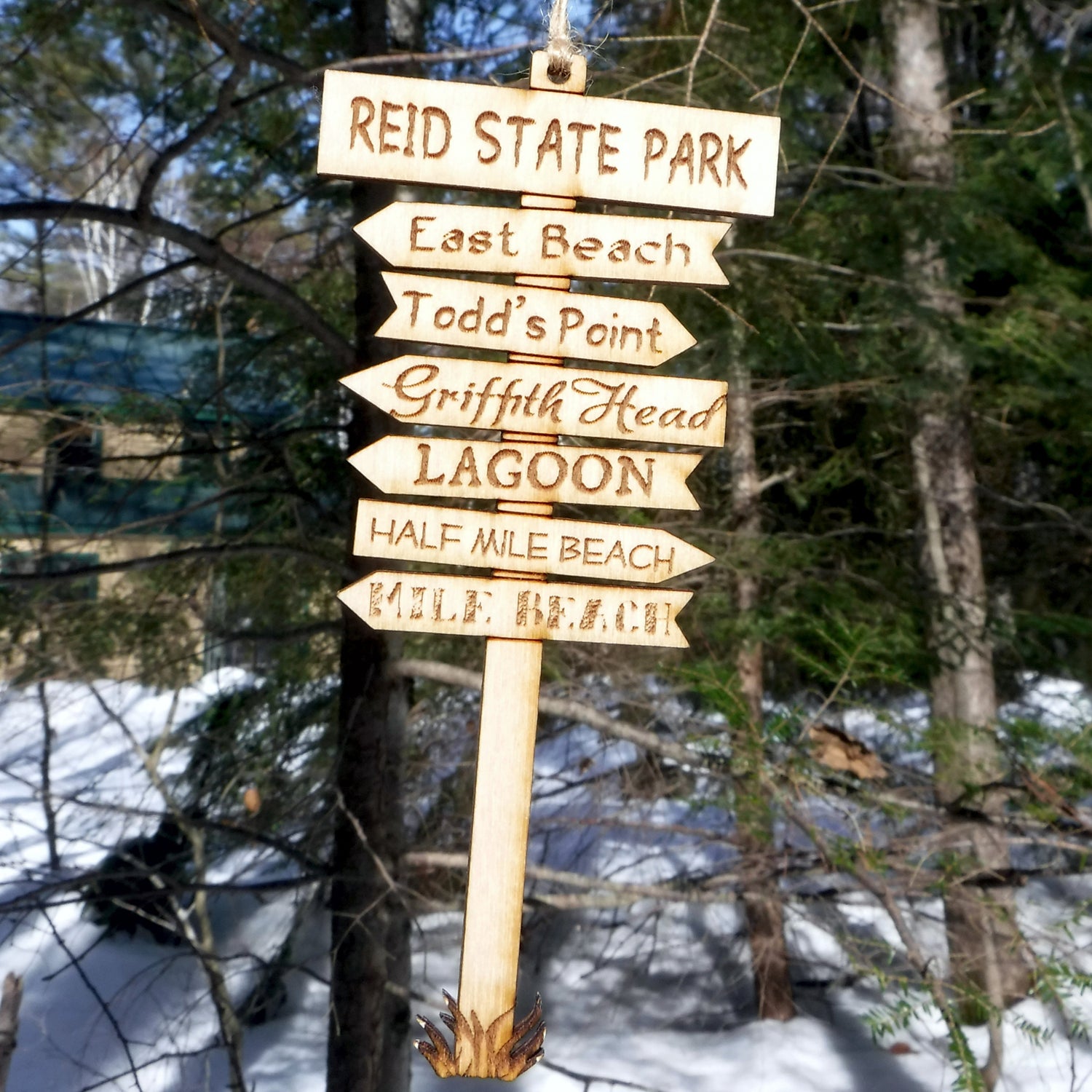 Reid State Park Signpost Ornament