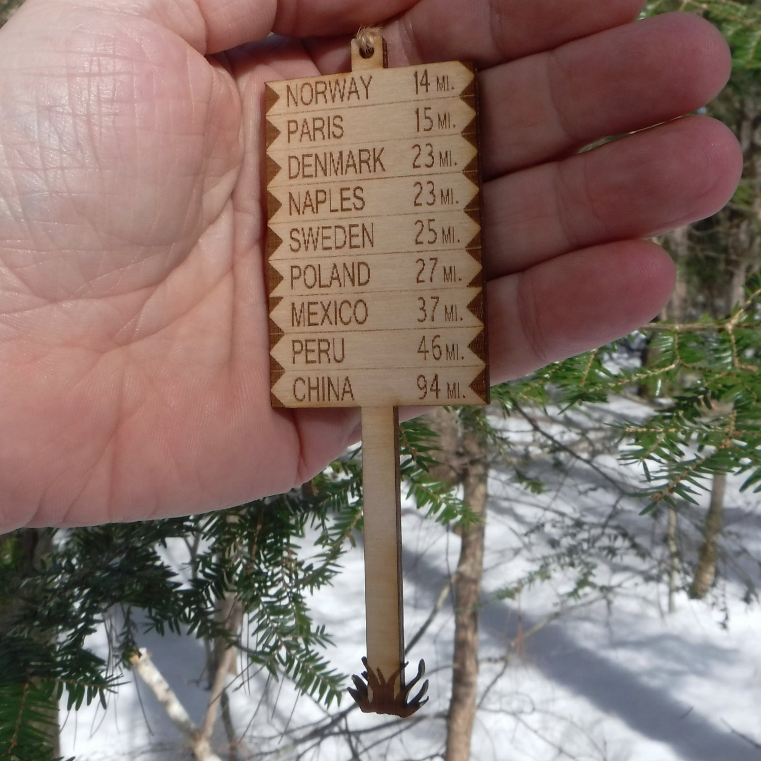 Famous Maine Signpost Ornament