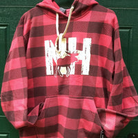 New Hampshire Moose Buffalo Plaid Hoodie