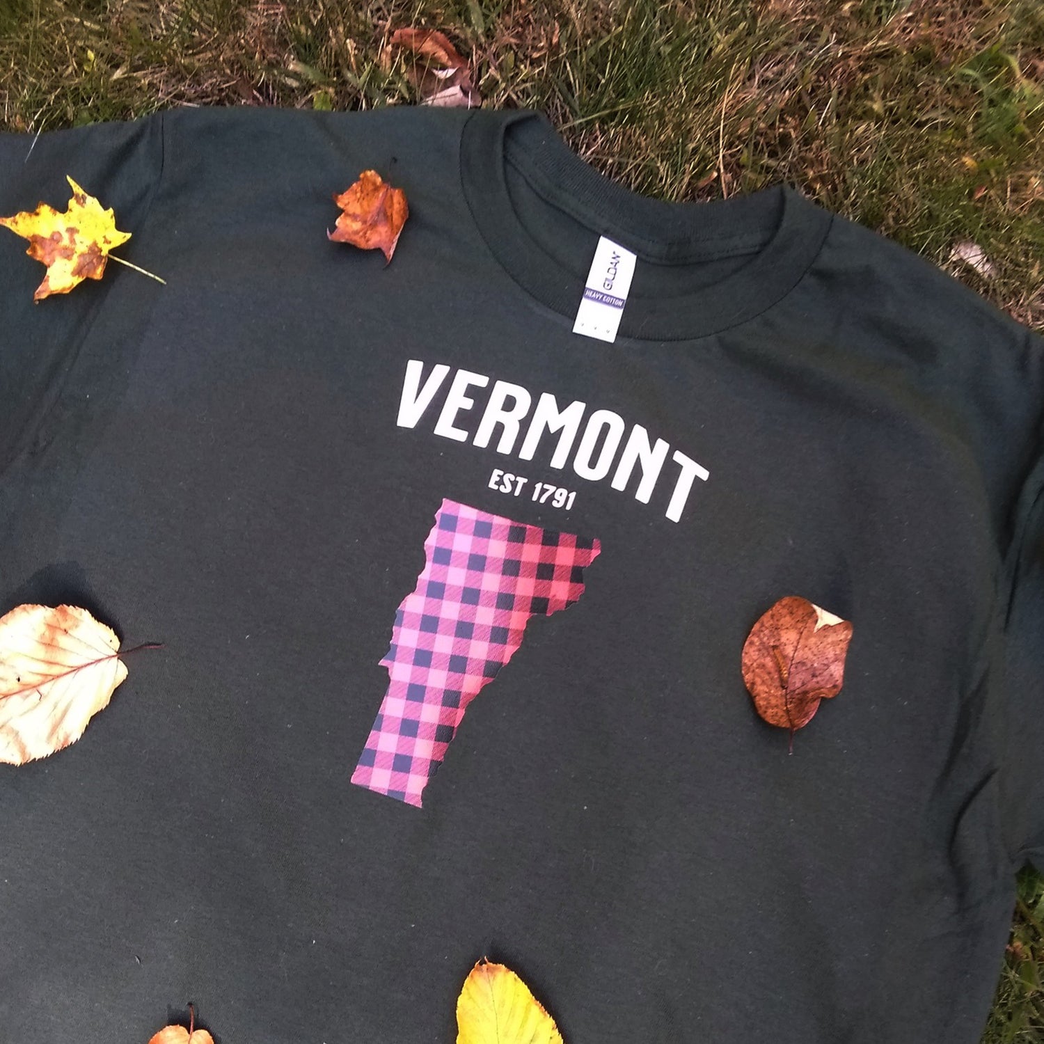 Vermont Plaid Map T-Shirt