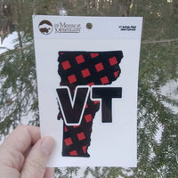 Vermont VT Outline Plaid Sticker