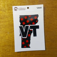 Vermont VT Outline Plaid Sticker